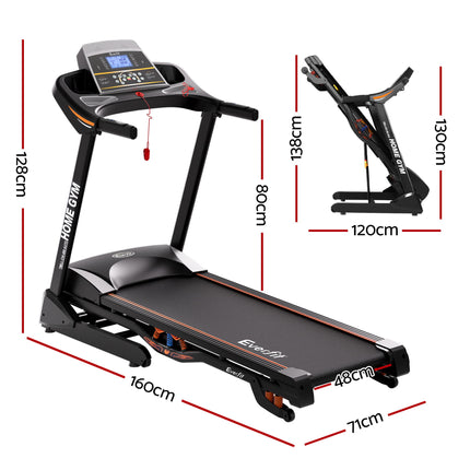 Everfit Treadmill Electric Auto Incline Home Gym Fitness Exercise Machine 480mm.