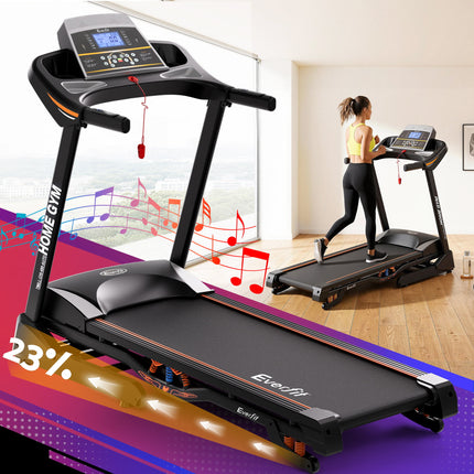 Everfit Treadmill Electric Auto Incline Home Gym Fitness Exercise Machine 480mm.