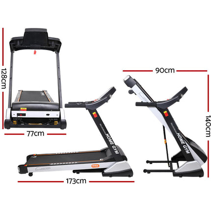Everfit Treadmill Electric Auto Incline Spring Home Gym Fitness Exercise 480mm.