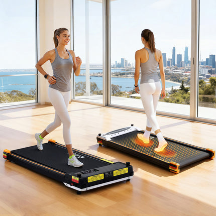 Everfit 2 Side Walking Pad Treadmill with Massage Function Fitness 380mm Black.