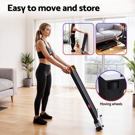 Everfit 2 Side Walking Pad Treadmill with Massage Function Fitness 380mm Black.