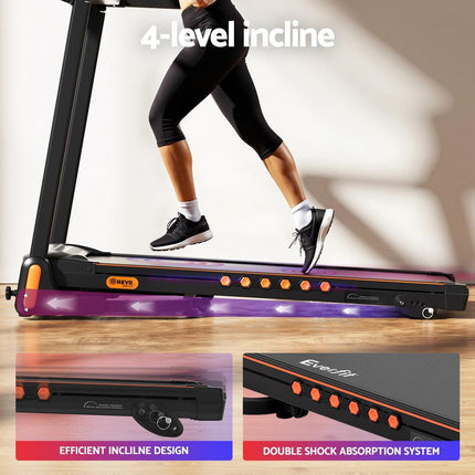 Everfit Treadmill Electric Home Gym Fitness Exercise Equipment Incline 390mm.