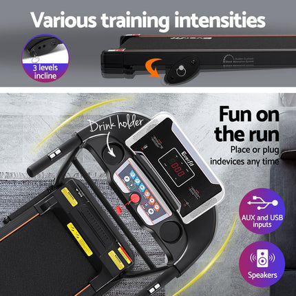 Everfit Treadmill Electric Home Gym Fitness Exercise Machine Incline 400mm.
