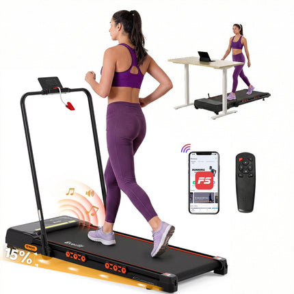 Everfit Treadmill Electric Walking Pad Auto Incline Foldable for Home Gym Black.