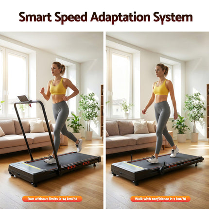 Everfit Treadmill Electric Walking Pad Auto Incline Foldable for Home Gym Black.