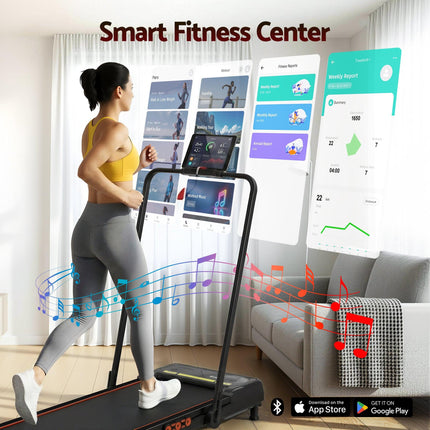 Everfit Treadmill Electric Walking Pad Auto Incline Foldable for Home Gym Black.
