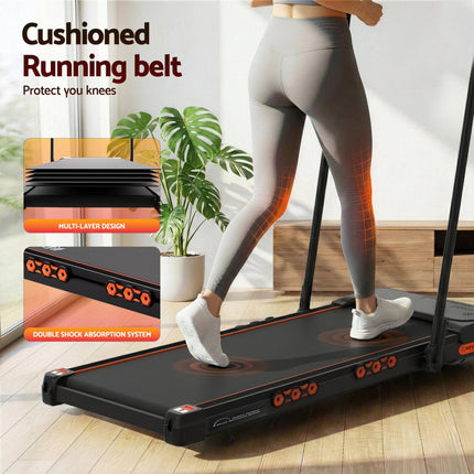 Everfit Treadmill Electric Walking Pad Auto Incline Foldable for Home Gym Black.