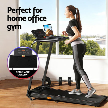 Everfit Treadmill Electric Walking Pad Foldable Incline for Home Office Gym Black.