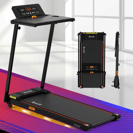 Everfit Treadmill Electric Walking Pad Foldable Incline for Home Office Gym Black.