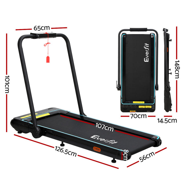 Everfit Treadmill Electric Walking Pad Under Desk Home Gym Fitness 420mm Remote.