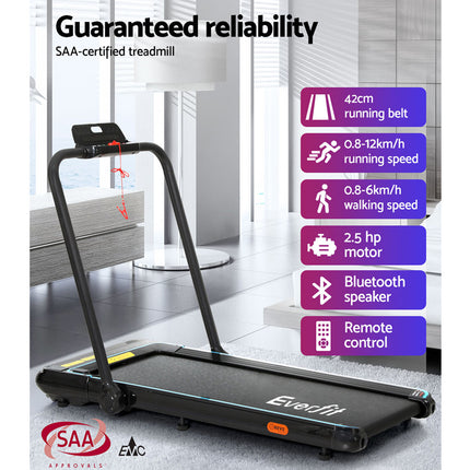 Everfit Treadmill Electric Walking Pad Under Desk Home Gym Fitness 420mm Remote.