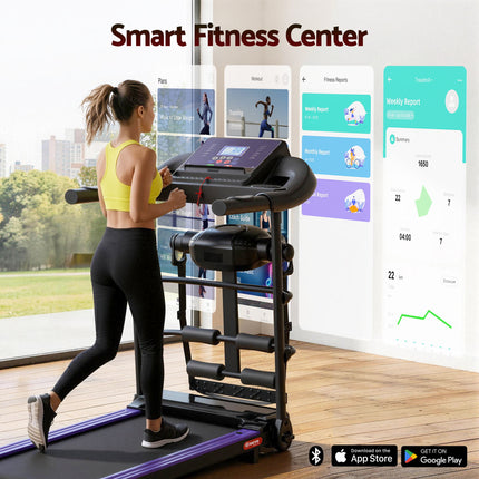 Everfit Treadmill Electric Home Gym Fitness Exercise Machine w/ Massager 400mm.