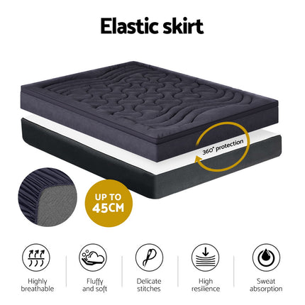 Giselle Bedding 3-Zone Pillowtop Mattress Topper 1000GSM for Back Pain Relief Washable with 45cm Deep Pocket Double.