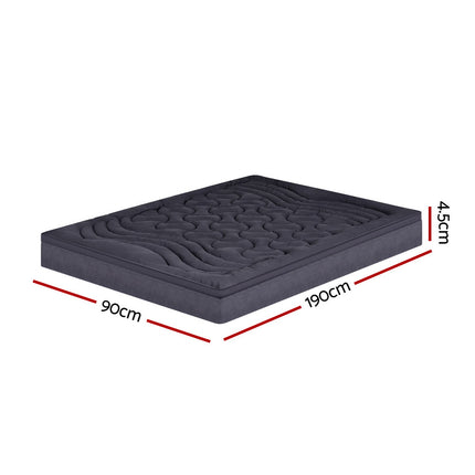 Giselle Bedding 3-Zone Pillowtop Mattress Topper 1000GSM for Back Pain Relief Washable with 45cm Deep Pocket Single.