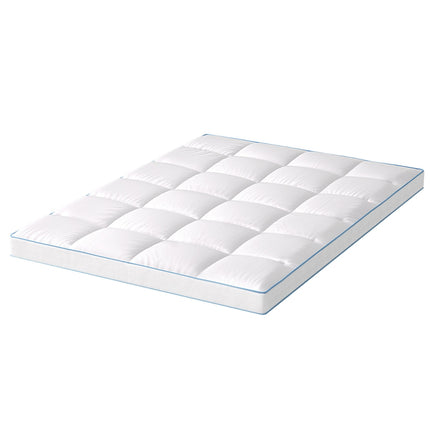 Giselle Bedding 1500GSM Bamboo Pillowtop Mattress Topper 10cm Thick Pad for Back Pain Relief, High Loft Cooling Underlay for Dorm & Guest Bed, 45cm Deep Pocket Double.