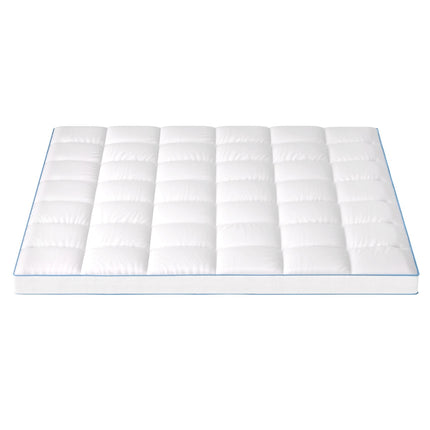 Giselle Bedding 1500GSM Bamboo Pillowtop Mattress Topper 10cm Thick Pad for Back Pain Relief, High Loft Cooling Underlay for Dorm & Guest Bed, 45cm Deep Pocket King.