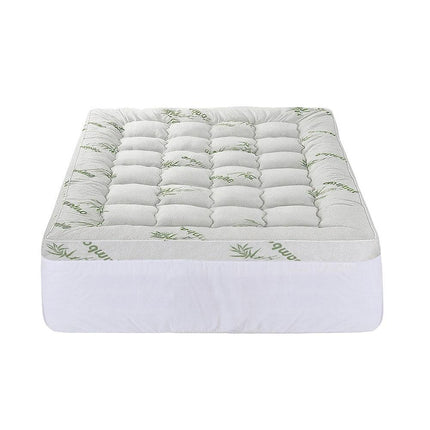 Giselle Bedding 1500GSM Pillowtop Mattress Topper Bamboo Mattress Pad for Back Pain Relief Washable 11cm Thick Bed Cover with 45cm Deep Pocket Double.