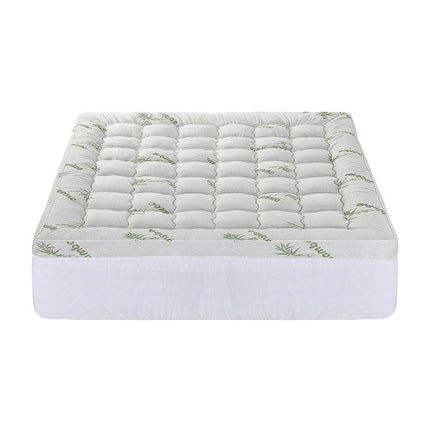Giselle Bedding 1500GSM Pillowtop Mattress Topper Bamboo Mattress Pad for Back Pain Relief Washable 11cm Thick Bed Cover with 45cm Deep Pocket King.