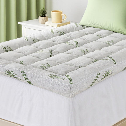 Giselle Bedding 1500GSM Pillowtop Mattress Topper Bamboo Mattress Pad for Back Pain Relief Washable 11cm Thick Bed Cover with 45cm Deep Pocket Single.