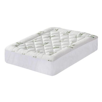Giselle Bedding 5cm Pillowtop Mattress Topper 1000GSM Thick Soft Bamboo Cooling Pad for Back Pain Relief & Guest Bed, Washable Overfilled Cover with 45cm Deep Pocket Double.