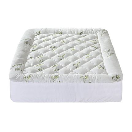 Giselle Bedding 5cm Pillowtop Mattress Topper 1000GSM Thick Soft Bamboo Cooling Pad for Back Pain Relief & Guest Bed, Washable Overfilled Cover with 45cm Deep Pocket King.