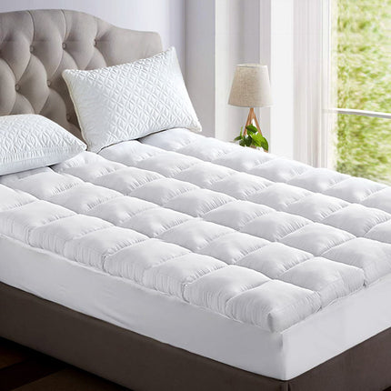Giselle Bedding 5cm Bamboo Pillowtop Mattress Topper 1000GSM Mattress Pad for Back Pain Relief Washable Breathable Protector with 45cm Deep Pocket Double.
