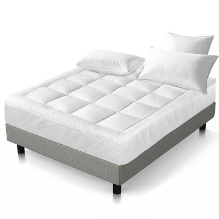 Giselle Bedding 5cm Bamboo Pillowtop Mattress Topper 1000GSM Mattress Pad for Back Pain Relief Washable Breathable Protector with 45cm Deep Pocket Double.