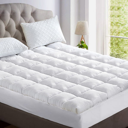 Giselle Bedding 5cm Bamboo Pillowtop Mattress Topper 1000GSM Mattress Pad for Back Pain Relief Washable Breathable Protector with 45cm Deep Pocket King.