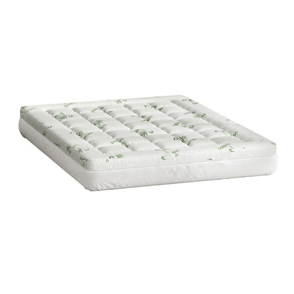 Giselle Bedding Pillowtop Mattress Topper 7.5cm Thick Bamboo Pad for Back Pain Relief Washable Skin-friendly Bed Protector with 45cm Deep Pocket Queen.