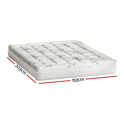 Giselle Bedding Pillowtop Mattress Topper 7.5cm Thick Bamboo Pad for Back Pain Relief Washable Skin-friendly Bed Protector with 45cm Deep Pocket Queen.