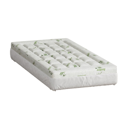 Giselle Bedding Pillowtop Mattress Topper 7.5cm Thick Bamboo Pad for Back Pain Relief Washable Skin-friendly Bed Protector with 45cm Deep Pocket Single.