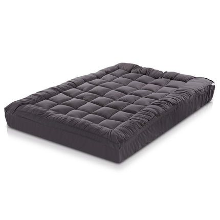 Giselle Bedding Bamboo Charcoal Filling Pillowtop Topper 1000GSM 5cm Thick Pillowtop Pad for Back Pain Relief Washable with 45cm Deep Pocket King.