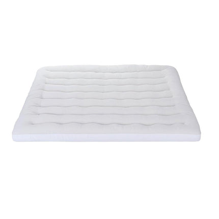 Giselle Bedding Pillowtop Mattress Topper 5cm Reversible Cooling & Soft Coral Fleece Pad for Back Pain Relief, Washable Skin-friendly Bed Protector with 45cm Deep Pocket Double.