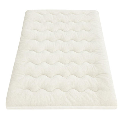 Giselle Bedding Pillowtop Mattress Topper 5cm Reversible Cooling & Soft Coral Fleece Pad for Back Pain Relief, Washable Skin-friendly Bed Protector with 45cm Deep Pocket King Single.