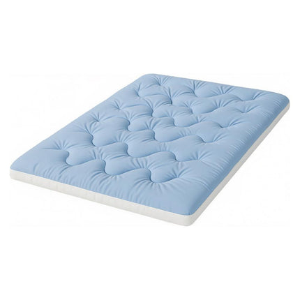 Giselle Bedding Pillowtop Mattress Topper 5cm Reversible Cooling & Soft Coral Fleece Pad for Back Pain Relief, Washable Skin-friendly Bed Protector with 45cm Deep Pocket Single.