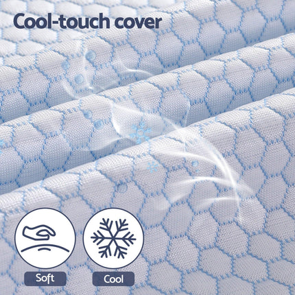 Giselle Bedding Natural Latex Mattress Topper, 7-Zone Pressure Relief Bed Pad for Back Pain, Ice Silk Cooling Cover for Hot Sleepers, 5cm Firm Support, Double.