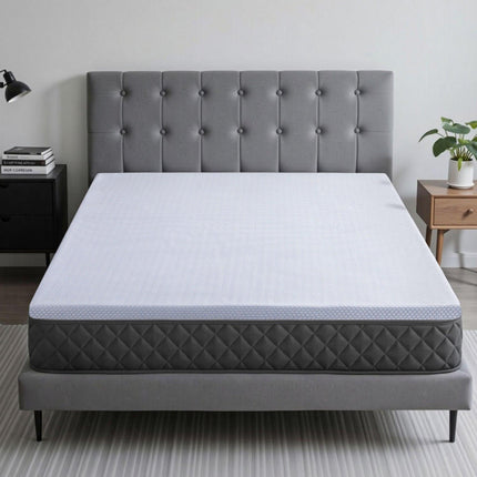 Giselle Bedding Natural Latex Mattress Topper, 7-Zone Pressure Relief Bed Pad for Back Pain, Ice Silk Cooling Cover for Hot Sleepers, 5cm Firm Support, Double.