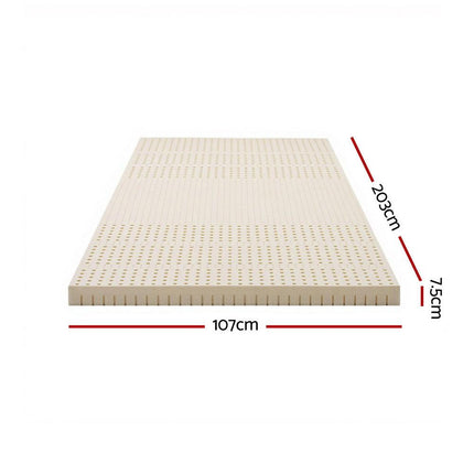 Giselle Bedding Latex Mattress Topper, 7.5cm Thick 7-Zone Pressure Relief Bed Pad with Washable Cover, Cooling Breathable Mat for Side Sleepers & Back Pain, Beige King Single.