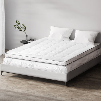 Giselle Bedding Pillowtop Mattress Topper 5cm Thick Mattress Pad for Back Pain Relief & Old Beds Machine Washable 500GSM Breathable Protector Queen.