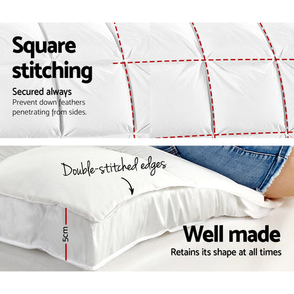 Giselle Bedding Pillowtop Mattress Topper 5cm Thick Pad for Back Pain Relief Washable Underlay Protector 1000GSM Microfibre Filling 45cm Deep Pocket Queen.