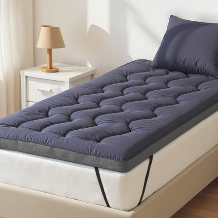 Giselle Bedding 5cm Pillowtop Topper Bamboo Polyester Blend Fibre Pad for Back Pain Relief Washable Overfilled Bed Protector 500GSM Single.