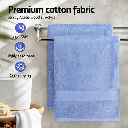2 Pack Bath Sheets Set Cotton Extra Large Towel Blue.