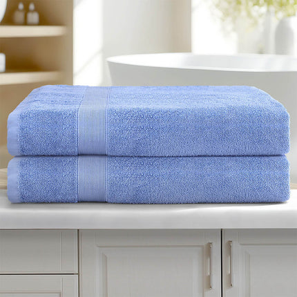 2 Pack Bath Sheets Set Cotton Extra Large Towel Blue.