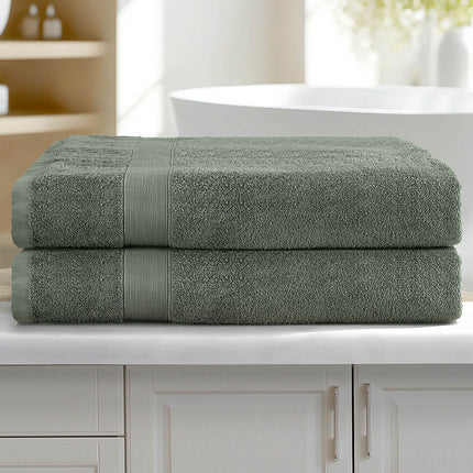 2 Pack Bath Sheets Set Cotton Extra Large Towel Green.