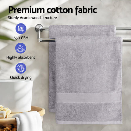 2 Pack Bath Sheets Set Cotton Extra Large Towel Grey.