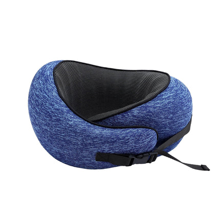 Wanderlite Travel Pillows for Airplanes Ergonomic Memory Foam Neck Pillow, Breathable & Washable Cover, Travel Bag Included, Airplane Pillow for Airplane, Car, Office and Home, Blue.