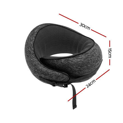 Wanderlite Travel Pillows for Airplanes Ergonomic Memory Foam Neck Pillow, Breathable & Washable Cover, Travel Bag Included, Airplane Pillow for Airplane, Car, Office and Home, Dark Grey.