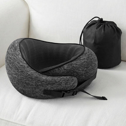 Wanderlite Travel Pillows for Airplanes Ergonomic Memory Foam Neck Pillow, Breathable & Washable Cover, Travel Bag Included, Airplane Pillow for Airplane, Car, Office and Home, Dark Grey.