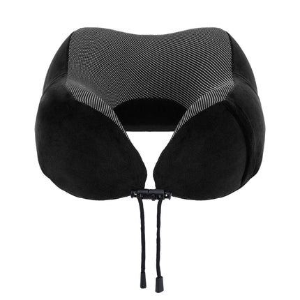 Wanderlite Travel Pillow for Airplanes Memory Foam Neck Pillows for Traveling, Soft & Washable Cover with Storage Bag, Portable Plane Accessories for Airplanes Offices Cars, Black.