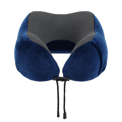 Wanderlite Travel Pillow for Airplanes Memory Foam Neck Pillows for Traveling, Soft & Washable Cover with Storage Bag, Portable Plane Accessories for Airplanes Offices Cars, Blue.
